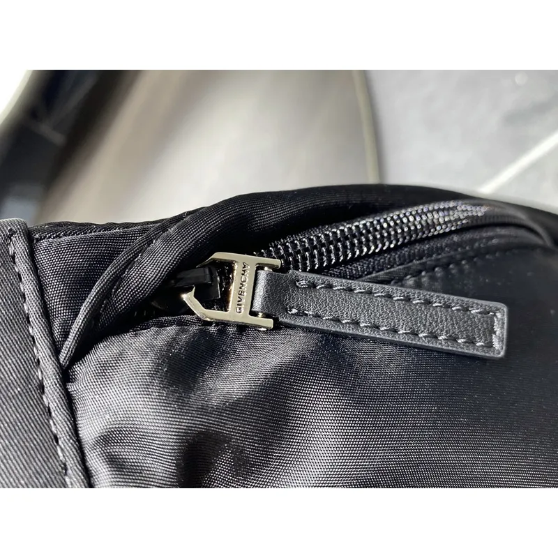 Givenchy Black Nylon Logo Emblazoned Waist Bag #A52350