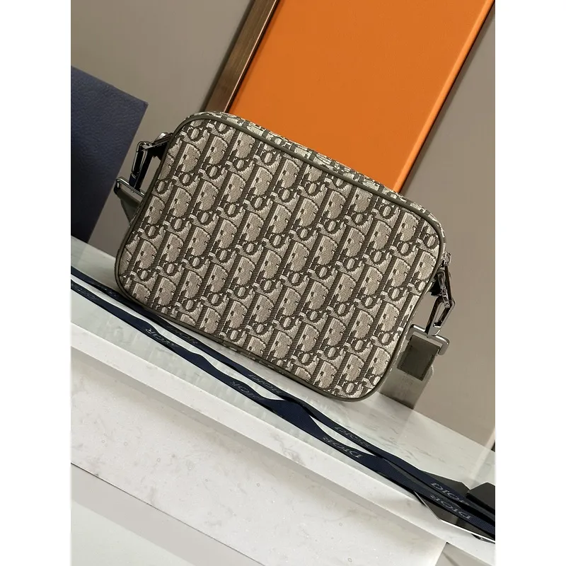 D-ior Beige Oblique Pattern Crossbody Bag With Signature Strap And Pouch  size:23×17×4cm #A54108