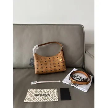MCM Aren Visetos Hobo Shoulder Bag, PVC Leather, Style 65037 26x19x9.5cm #A61792