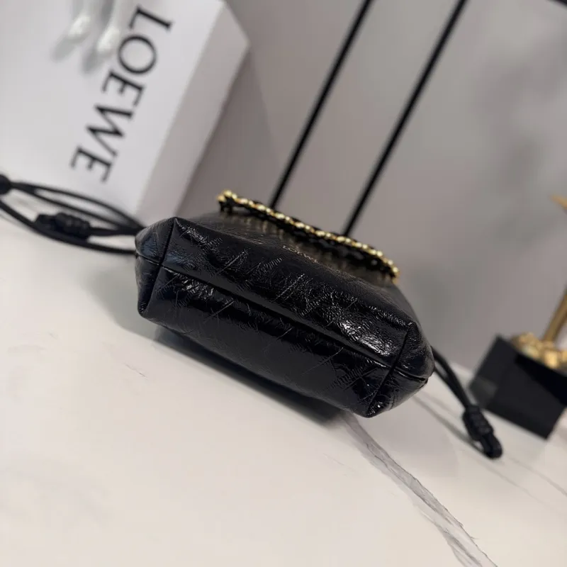 Loewe Mini Flamenco Purse Crocodile-Effect Bucket Bag, 23 x 17 x 5.5 cm #A63230