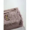 SAINT LAURENT Loulou Medium Shoulder Bag – Light Beige Suede with Chevron Quilt & Tone-On-Tone YSL Logo (Convertible Chain Strap) #A58776