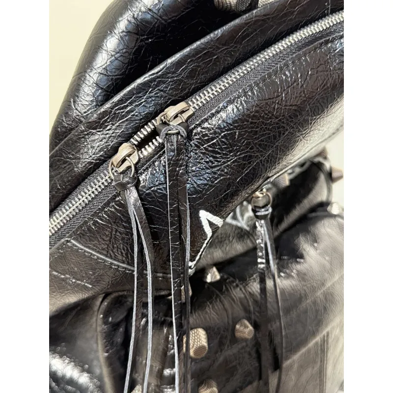 Balenciaga 188024 Le Cagole Backpack in Cracked Lambskin Size 35x46x18CM #A62924