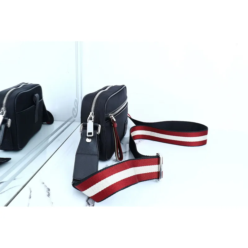 Bally Nylon Crossbody Bag With Signature Striped Strap For Chic Everyday Use #A51670