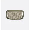 D-ior Olive Green Oblique Pattern Crossbody Bag With Signature Lock Design  size:19×13×4cm #A54109