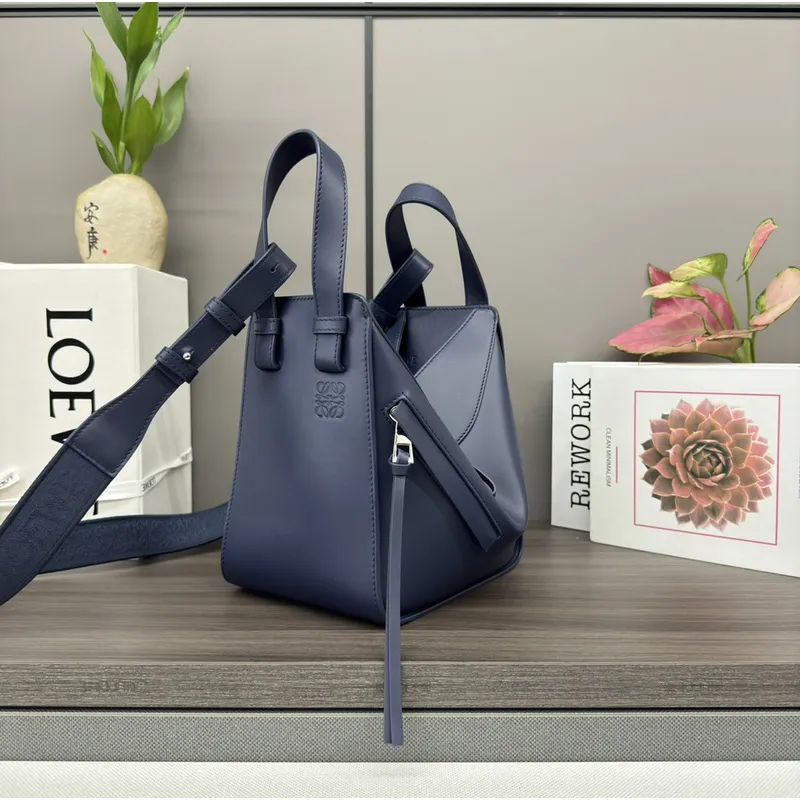 Loewe Navy Leather Bucket Bag With Adjustable Strap For Effortless Everyday Elegance #A50042 Loewe Navy Leather Bucket Bag With Adjustable Strap For Effortless Everyday Elegance #A50042