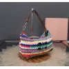 Miu Miu Crochet Hobo Bags: Colorful, Handcrafted Style Statements size:25.5×14×10cm #A53542