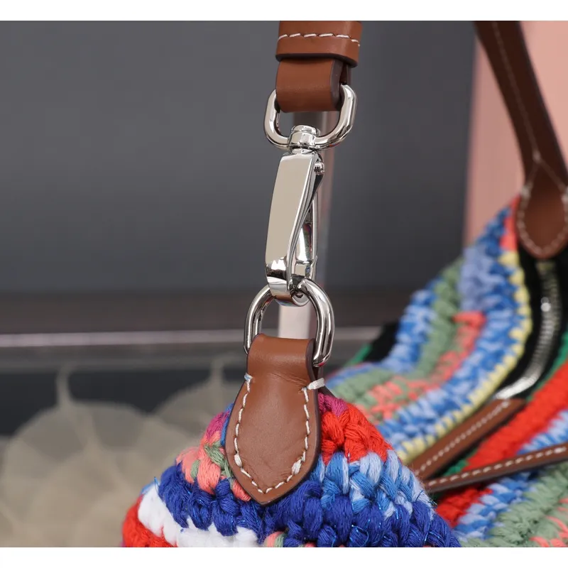 Miu Miu Crochet Hobo Bags: Colorful, Handcrafted Style Statements size:25.5×14×10cm #A53542