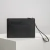 Bally Black Leather Clutch With Signature Stripe For Sophisticated Accessorizing #A51669