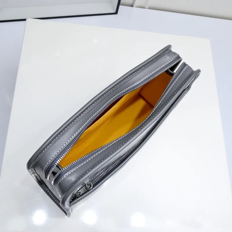 Goyard Canvas Clutch with Leather Trim #A45656 Goyard Canvas Clutch with Leather Trim #A45656