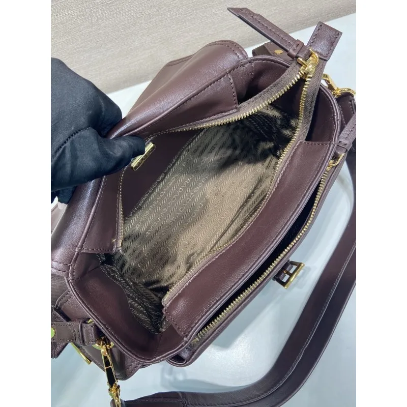 Prada Brown Leather Crossbody Bag 1BD394 #A55691