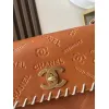 New Chanel Vintage Resin Leather Chain Bag with Large Logo bag two size #A60920
