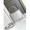 Bvlgari Serpenti Metallic Silver Top Handle Bag With Iconic Motif #A51653