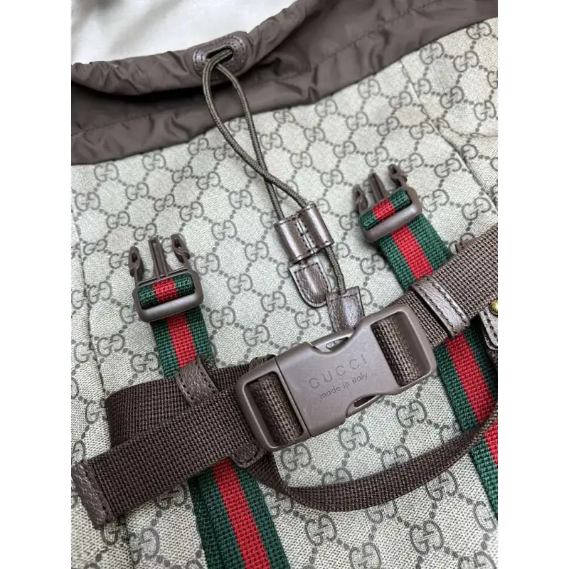 Gucci Original 690999 Backpack | Cute Cat Print GG Supreme Canvas Travel Bag #A60250