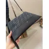 Fendi Brown And Beige FF Logo Jacquard Fabric Shoulder Bag With Leather Trims size:34×22 #A54307 Fendi Brown And Beige FF Logo Jacquard Fabric Shoulder Bag With Leather Trims size:34×22 #A54307