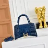 Balenciaga Hourglass Croc Embossed Handbag 19x8x21cm #A64986 Balenciaga Hourglass Croc Embossed Handbag 19x8x21cm #A64986