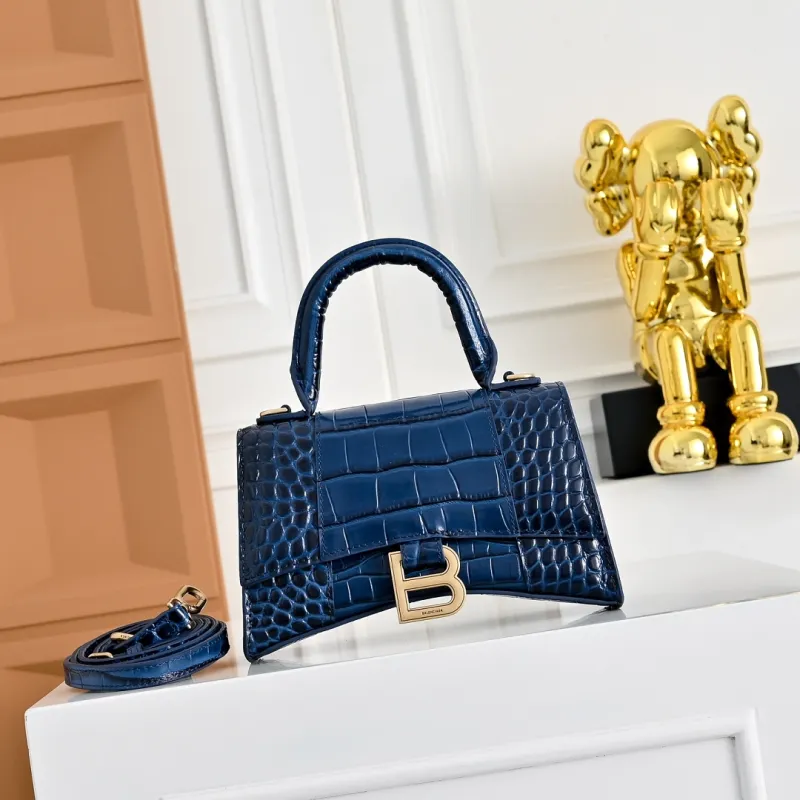 Balenciaga Hourglass Croc Embossed Handbag 19x8x21cm #A64986 Balenciaga Hourglass Croc Embossed Handbag 19x8x21cm #A64986