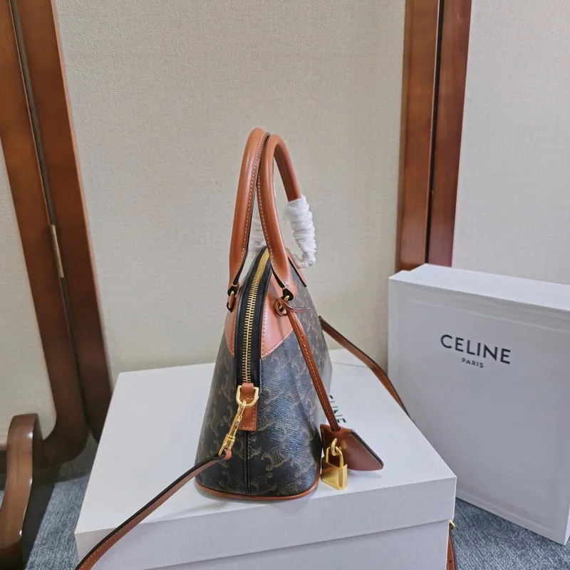 Celine Triomphe Canvas And Leather Handbag For Timeless Sophistication In Daily Use Description #A50044