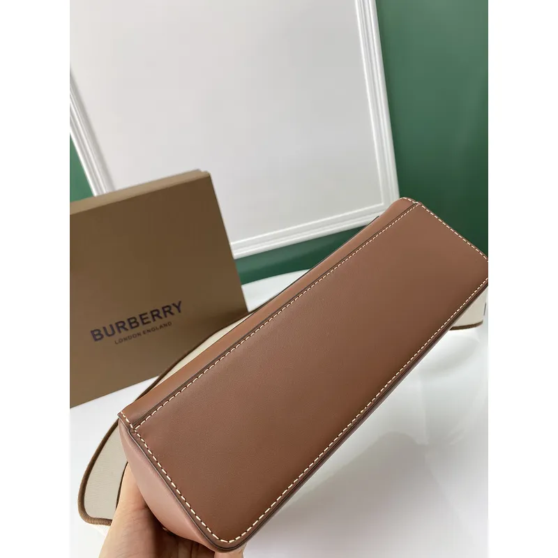 Burberry Crossbody Bag Logo Embroidered Strap &amp Leather A Nod to Heritage size:25×8×18cm #A54201