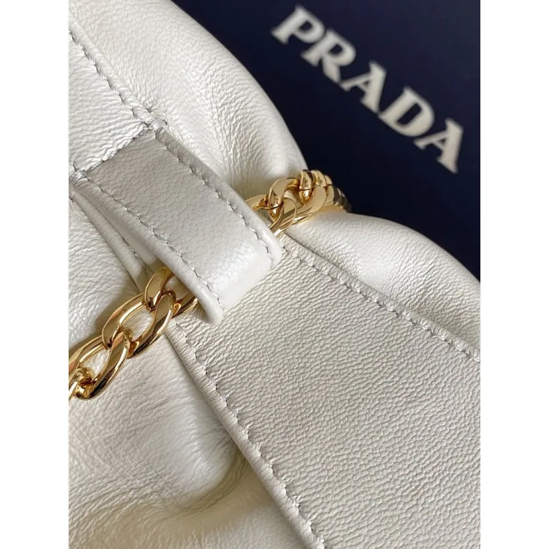 Prada Re-Edition Bucket Bag (4 Colors) – Red/Black/White/Brown Fabric with Gold-Tone Chain & Triangle Logo #A59177 Prada Re-Edition Bucket Bag (4 Colors) – Red/Black/White/Brown Fabric with Gold-Tone Chain & Triangle Logo #A59177