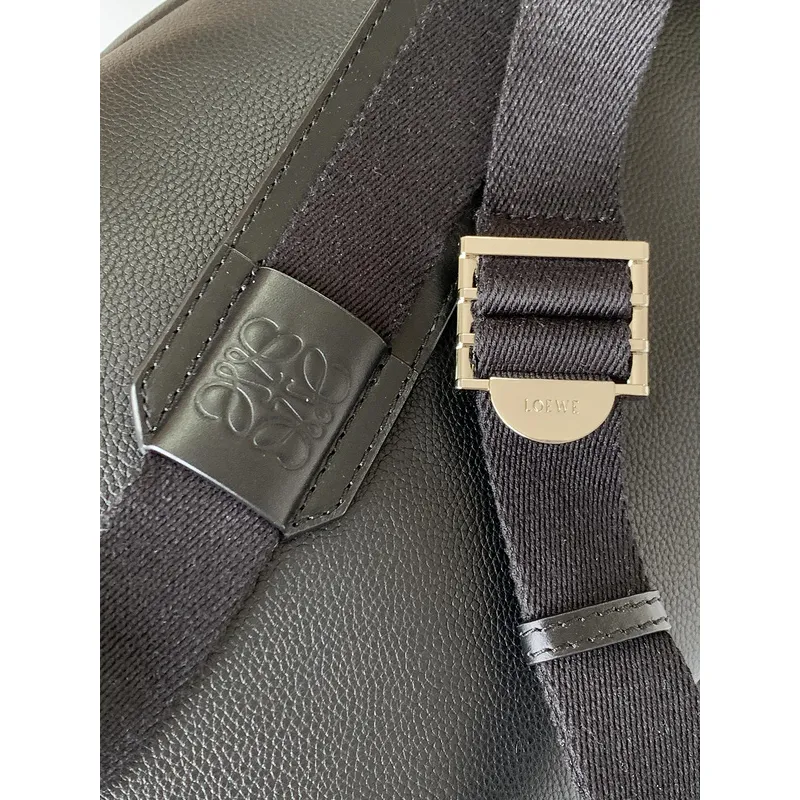 LOEWE Military backpack in soft grained calfskin Anthracite Size:39*28.5*11cm #A49107