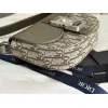 D-ior Olive Green Oblique Pattern Crossbody Bag With Signature Lock Design  size:19×13×4cm #A54109