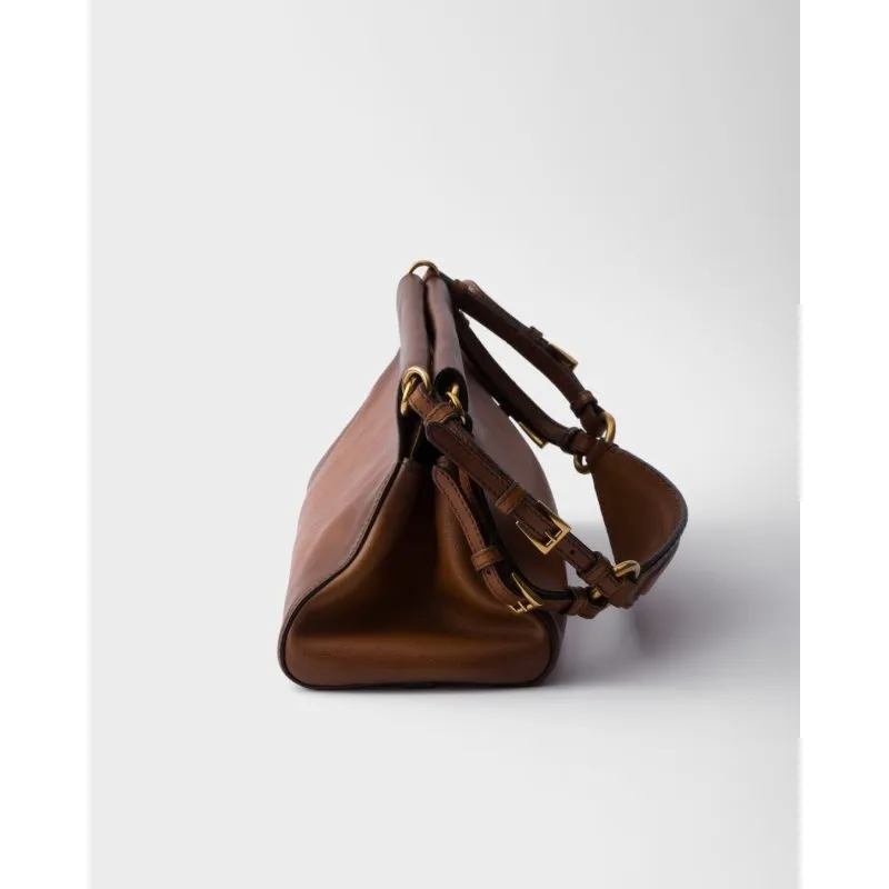 Prada Black Leather Shoulder Bag 1BC262 #A55688