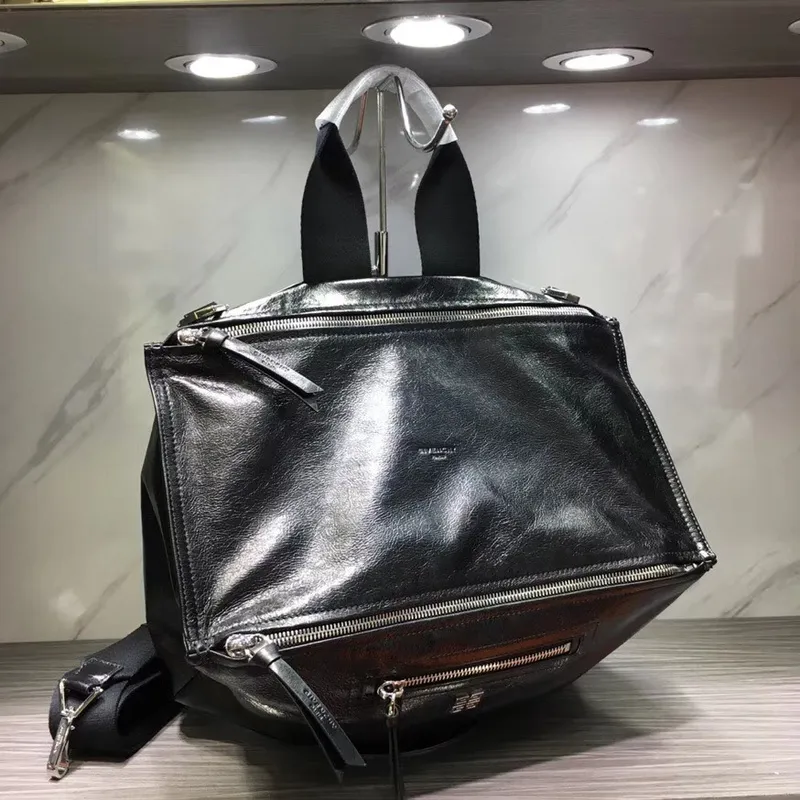 Givenchy Black Leather Multi Zip Structured Tote Bag #A52351