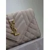 SAINT LAURENT Cassandra Envelope Crossbody Bag Set – Tan Leather-Suede & Black Velvet with Gold YSL Logo (Detachable Chain Strap) #A58774