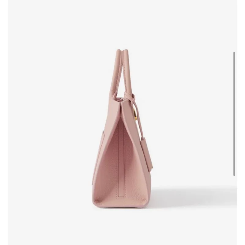 Burberry Handbag Two Tone Leather &amp Gold “TB” Logo Epitomizing Sophisticated Elegance size:27×11×20cm #A54200