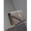 SAINT LAURENT Cassandra Envelope Crossbody Bag Set – Tan Leather-Suede & Black Velvet with Gold YSL Logo (Detachable Chain Strap) #A58774