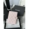 Chanel Quilted Caviar Leather Passport Holder In Blush Pink With Signature CC Turnlock #A50709