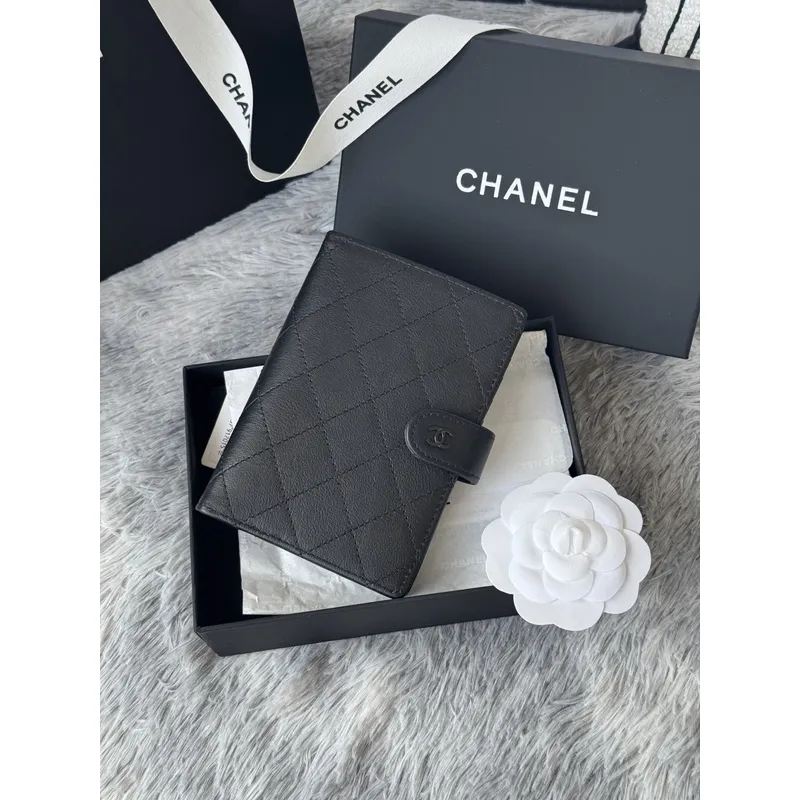 Chanel Quilted Caviar Leather Passport Holder In Blush Pink With Signature CC Turnlock #A50709