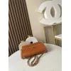 New Chanel Vintage Resin Leather Chain Bag with Large Logo bag two size #A60919