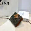Celine Leather Wallet with Triomphe Closure #A46200