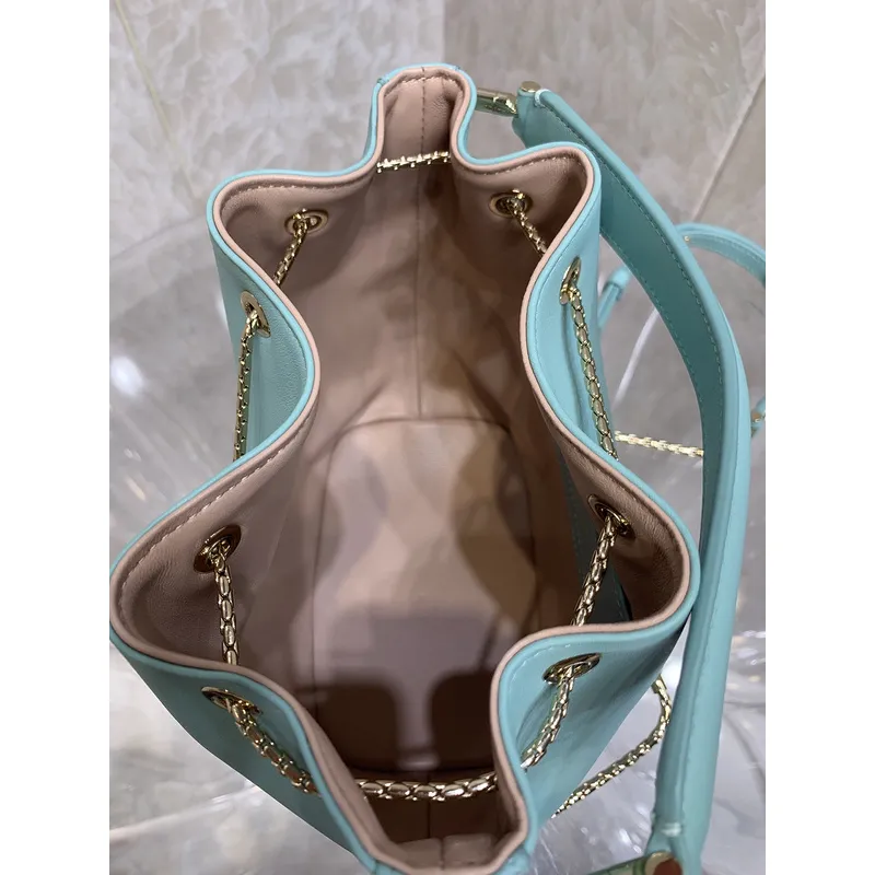Bvlgari Serpenti Bucket Bag In Blush Leather With Iconic Detailing #A51661 Bvlgari Serpenti Bucket Bag In Blush Leather With Iconic Detailing #A51661