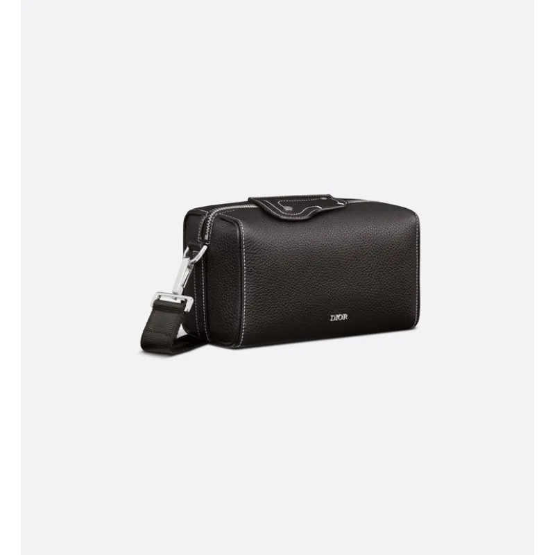 Sleek Black D-ior Leather Crossbody Bag for Timeless Everyday Elegance size:22×10×12cm #A54110 Sleek Black D-ior Leather Crossbody Bag for Timeless Everyday Elegance size:22×10×12cm #A54110