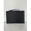 Fendi Pouch Sleek Black Leather Minimalist Logo Redefining Timeless Elegance size:30×20cm #A54204 Fendi Pouch Sleek Black Leather Minimalist Logo Redefining Timeless Elegance size:30×20cm #A54204