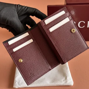 Gucci 772738 Compact Card Wallet - Grained Leather #A60524 Gucci 772738 Compact Card Wallet - Grained Leather #A60524