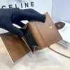 Celine Leather Wallet with Triomphe Closure #A46200