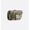 D-ior Olive Green Oblique Pattern Crossbody Bag With Signature Lock Design  size:19×13×4cm #A54109