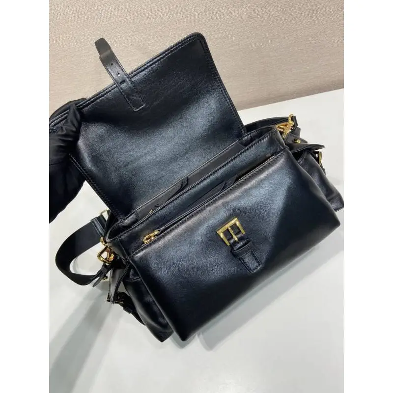 Prada Brown Leather Crossbody Bag 1BD394 #A55691