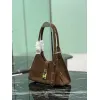 Prada Brown Suede Handbag 1BG580  #A55278