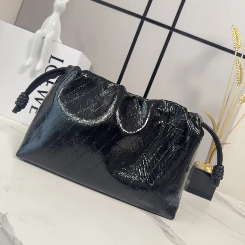 Loewe Flamenco Purse Croc-Effect Leather Shoulder Bag, 30 x 10.5 x 20 cm #A63233