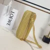Loewe Womens Cylinder Shoulder Bag - Yellow Pleated Leather, Gold-Tone Hardware, Adjustable Strap, Stylish Barrel Bag with Anagram Logo #A56849