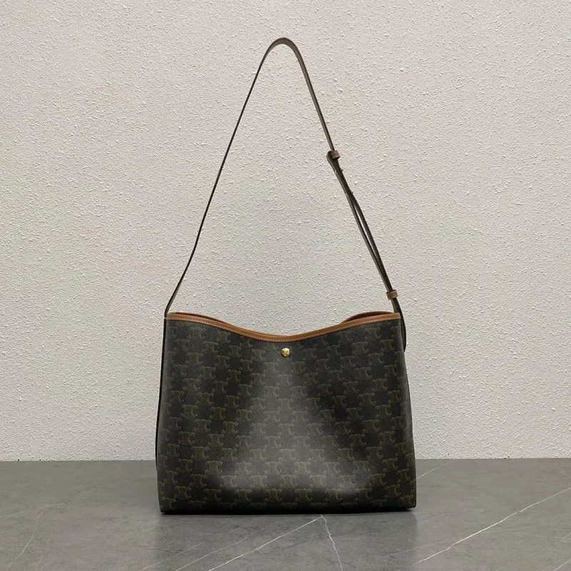 Celine 123912 Soft Shopper Bag in Triomphe Canvas Size 32x14x24CM #A62904