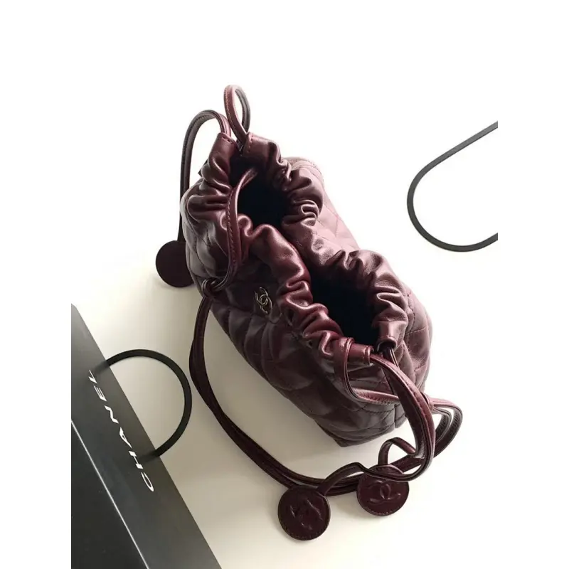 Chanel 26S Quilted Drawstring Bucket Bag, 17 x 22 x 8 cm #A63221