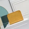 Goyard Canvas Clutch with Leather Trim #A45656 Goyard Canvas Clutch with Leather Trim #A45656