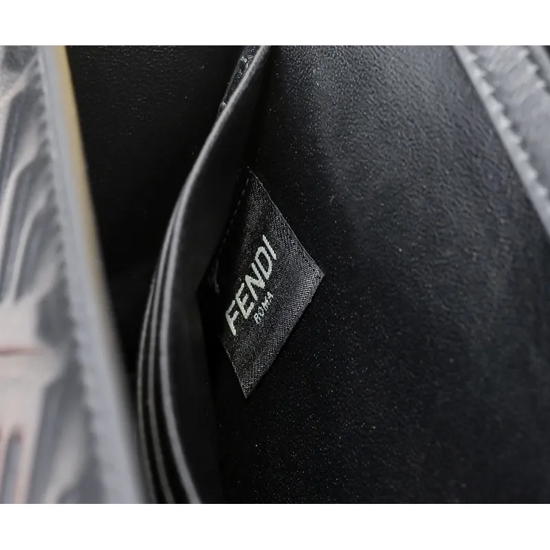 Chic Black Fendi Crossbody Bag With Embossed FF Motif And Chain Strap For Timeless Style size:21×5×11cm #A54311 Chic Black Fendi Crossbody Bag With Embossed FF Motif And Chain Strap For Timeless Style size:21×5×11cm #A54311