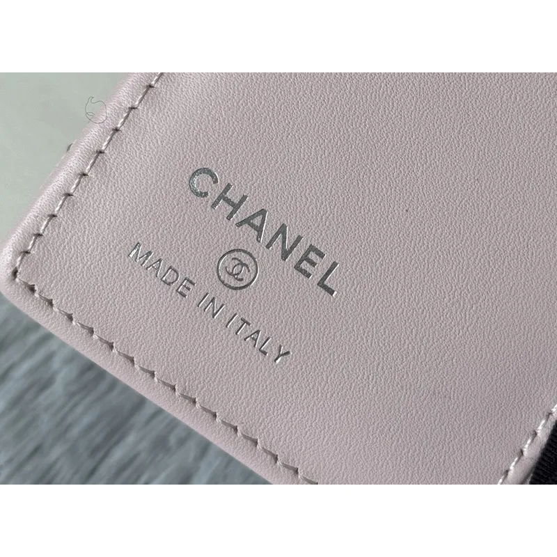 Chanel Quilted Caviar Leather Passport Holder In Blush Pink With Signature CC Turnlock #A50709