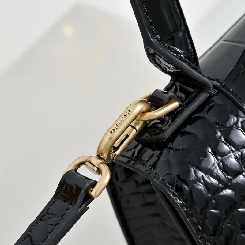Balenciaga Hourglass Croc Embossed Handbag 19x8x21cm #A64986 Balenciaga Hourglass Croc Embossed Handbag 19x8x21cm #A64986